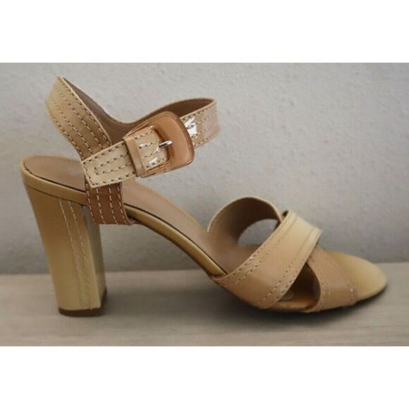 Franco Sarto 19613250 Women Sz 9.5M Beige Classe Ankle Strap Patent Leather Pump - Picture 4 of 11